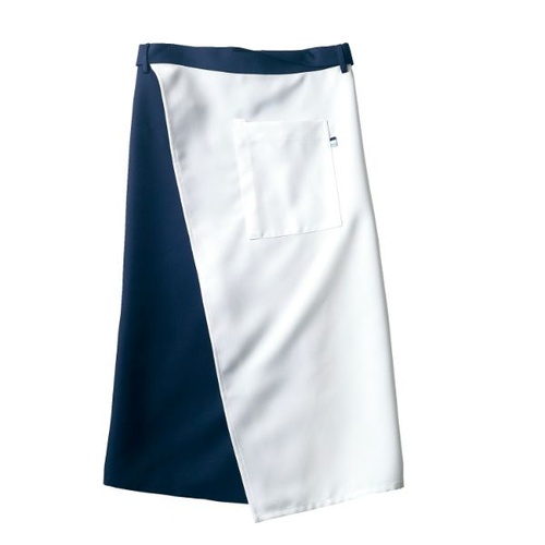 ミドルエプロン BW5507-29_F サロンエプロン 兼用 ブルー/ホワイト フリーサイズ 住商モンブラン