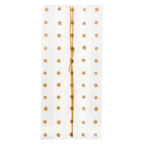 テープ無 OPP袋 和風ドットスイーツパック(茶) クリア-2(100枚) ヘッズ