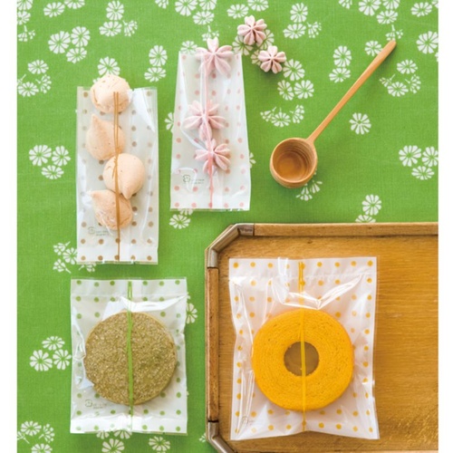 テープ無 OPP袋 和風ドットスイーツパック(芥子) クリア-9(100枚) ヘッズ