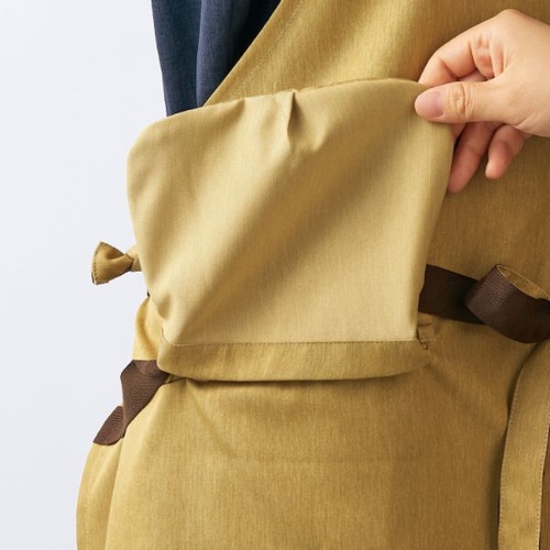 胸当てエプロン OV5005-3_F エプロン 兼用 ベージュ/ブラウン フリーサイズ 住商モンブラン