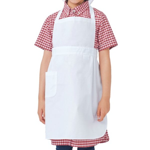 胸当てエプロン PE501-2_5 胸あてエプロン 児童用 白 5号 住商モンブラン