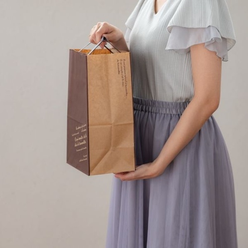 紙手提袋 BKFブラウンペーパーバッグ-4 ロング(50枚) ヘッズ