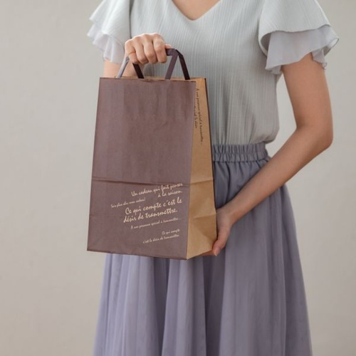 紙手提袋 BKFブラウンペーパーバッグ-4 ロング(50枚) ヘッズ