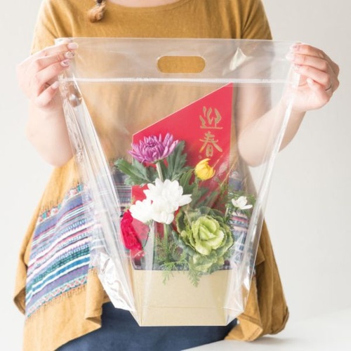 ポリ手提げ NEW無地クリアスタンドバッグ-M(30枚) ヘッズ