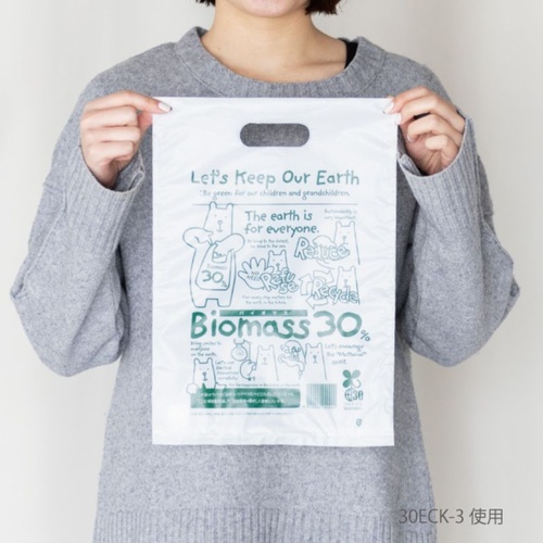 ポリ手提げ エコクマPEバッグ 30％-3(100枚) ヘッズ