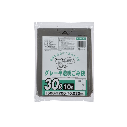 市町村ゴミ袋 豊橋市【自治体対応】グレー半透明 30L 10P ジャパックス