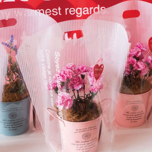 ポリ手提げ カフェオレスタンドバッグ-M(50枚) ヘッズ