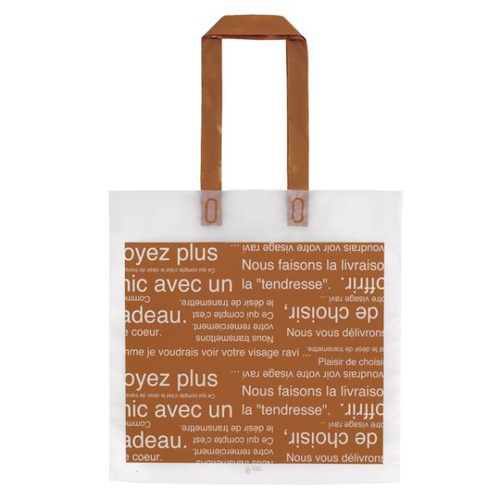 ポリ手提げ カフェオレフロストハンドルバッグ-2(30枚) ヘッズ