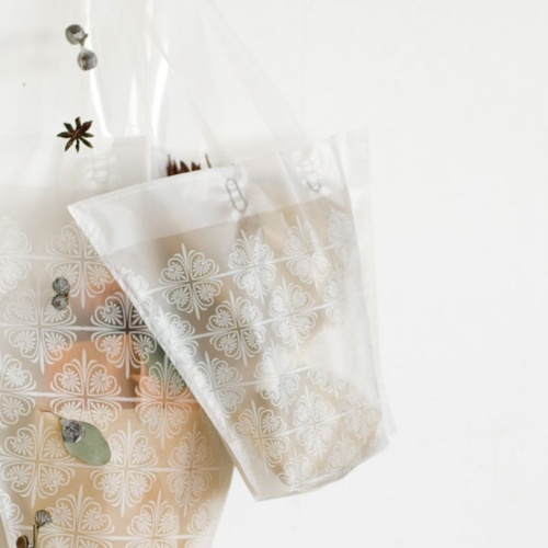 ポリ手提げ クラシックフロストバケツ型バッグ-M(30枚) ヘッズ