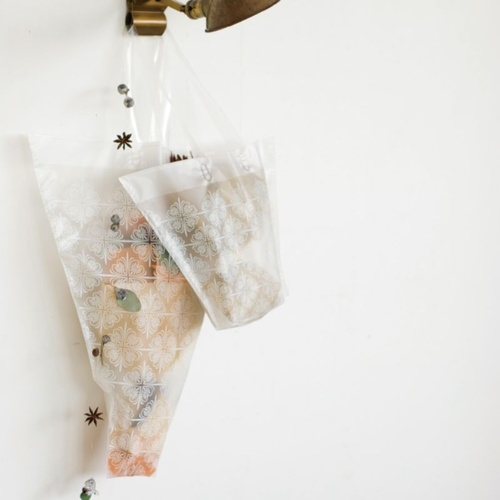 ポリ手提げ クラシックフロストバケツ型バッグ-X(20枚) ヘッズ