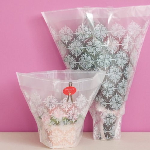 ポリ手提げ クラシックフロストバケツ型バッグ-X(20枚) ヘッズ