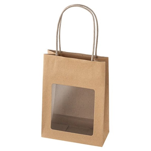 紙手提袋 シンプルクオリティ窓付ペーパーバッグ-3(20枚) ヘッズ