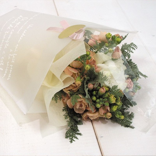 ポリ手提げ バケツ型フロストバッグ-S(50枚) ヘッズ