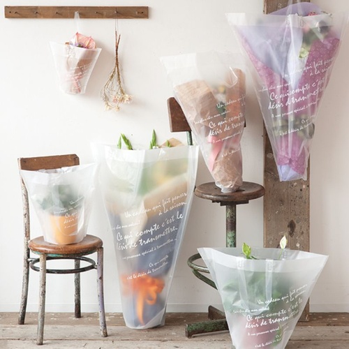 ポリ手提げ バケツ型フロストバッグ-M(30枚) ヘッズ