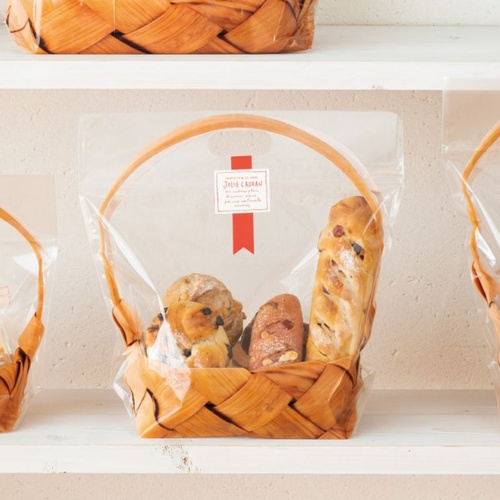 チャック付き袋 フォトプリントジップ付バッグ カゴ-M(30枚) ヘッズ