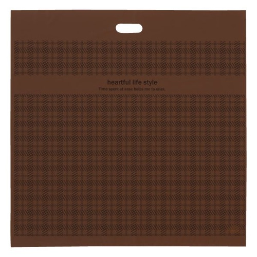 ポリ手提げ ブラウンチェックPEバッグ-2(50枚) ヘッズ