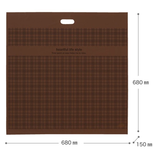 ポリ手提げ ブラウンチェックPEバッグ-2(50枚) ヘッズ