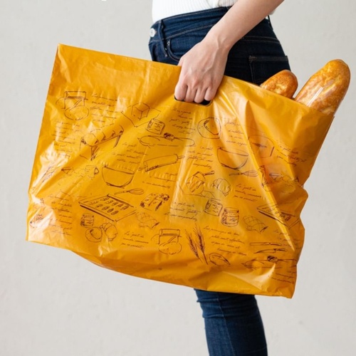 ポリ手提げ ブラウンフレンチガゼットバッグ-L(50枚) ヘッズ