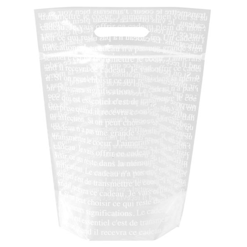 チャック付き袋 フレンチフロストジップ付PEバッグ ホワイト-M(30枚) ヘッズ