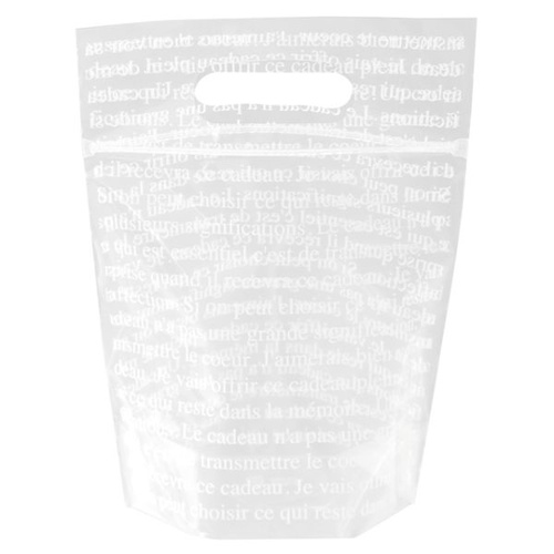 チャック付き袋 フレンチフロストジップ付PEバッグ ホワイト-S(30枚) ヘッズ