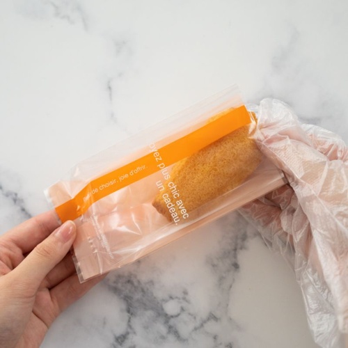 テープ無 OPP袋 ラインスイーツパック(オレンジ) クリア-2(100枚) ヘッズ