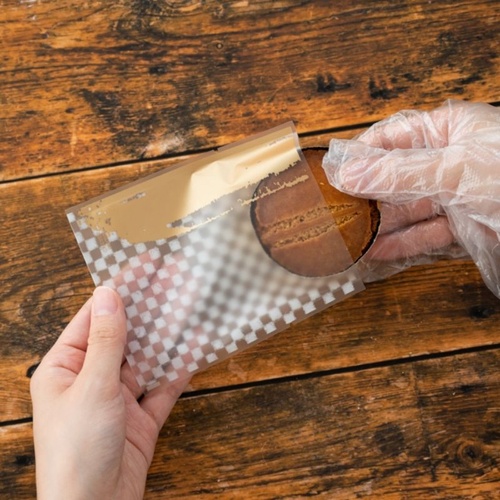 テープ無 OPP袋 市松柄スイーツパック マット-23(100枚) ヘッズ