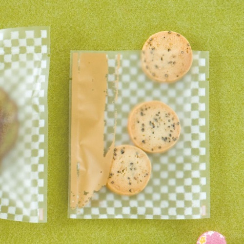 テープ無 OPP袋 市松柄スイーツパック マット-23(100枚) ヘッズ