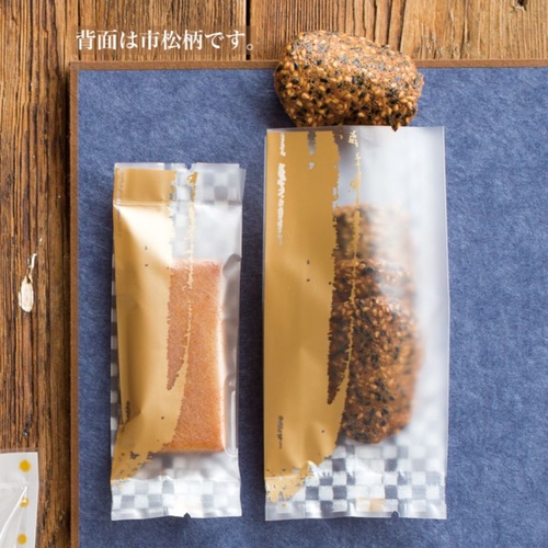 テープ無 OPP袋 市松柄スイーツパック マット-32(100枚) ヘッズ