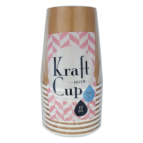 紙コップ クラフトカップ280ml 10個入 アートナップ