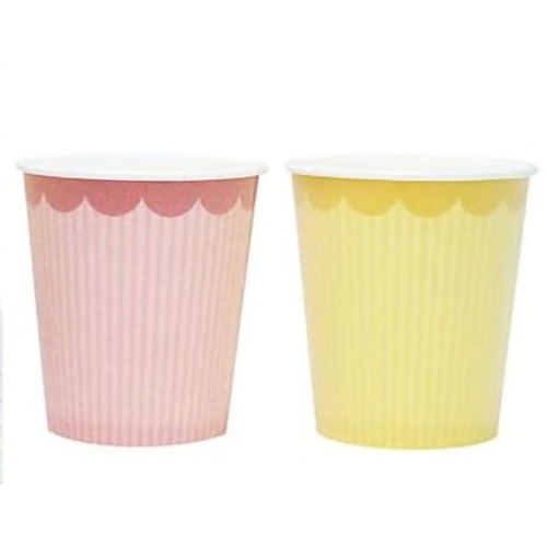 紙コップ ストライプ柄断熱紙コップ(2色アソート)8個入 アートナップ