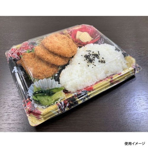 シーピー化成 弁当容器 BFNアルバ8S-1平 みお赤-B 本体
