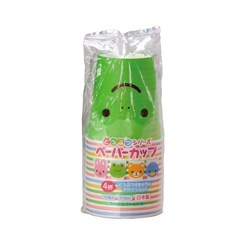 紙コップ どうぶつペーパーカップ(4柄アソート)15個入 アートナップ