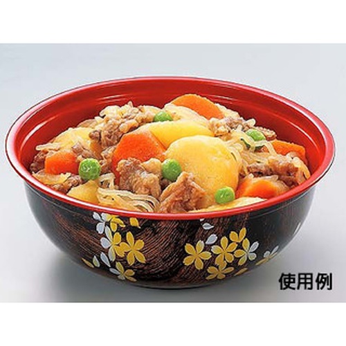 シーピー化成 どんぶり容器 カール155 花吹雪 本体 発泡