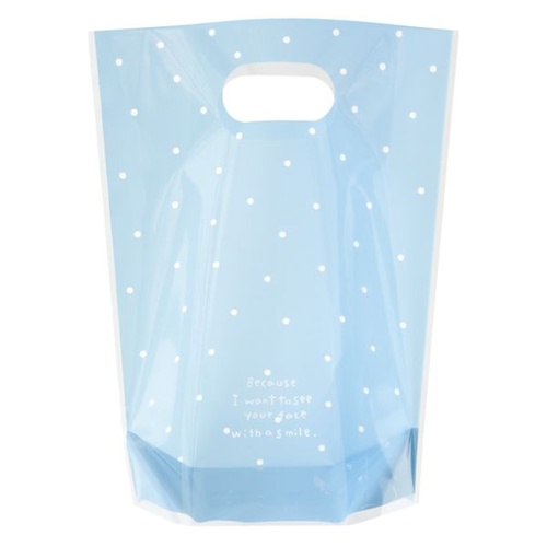 スタンド袋 ドットPPスタンドバッグ ブルー-2(50枚) ヘッズ