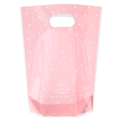スタンド袋 ドットPPスタンドバッグ ピンク-2(50枚) ヘッズ