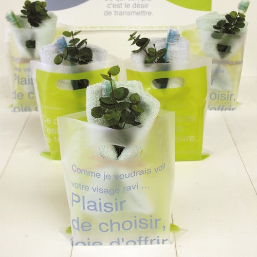 ポリ手提げ ブルー＆グリーンPEバッグ-4(100枚) ヘッズ