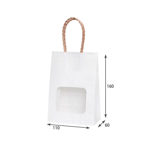 紙手提袋 ウィンドウミニバッグ 白無地 クラフト パックタケヤマ