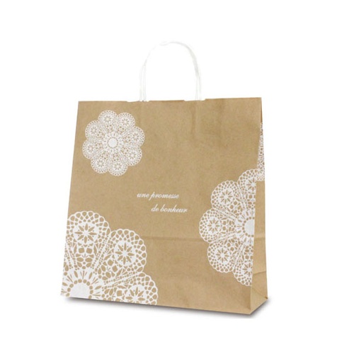 紙手提袋 1649 自動紐手提袋 T-6 レースィ(白) ベルベ