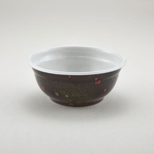 どんぶり容器 でかどん 本体 耐熱黒まきえ 青葉紙業