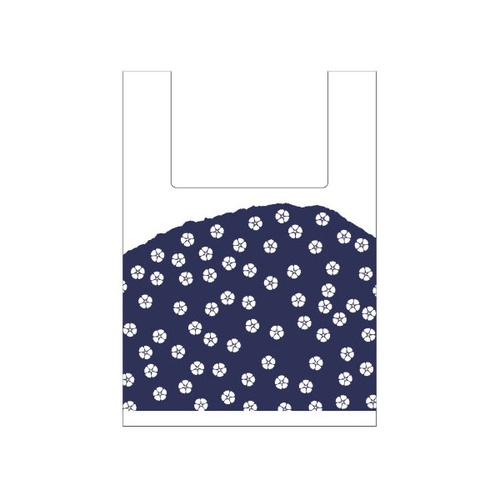 レジ袋 和風柄Uバッグ 群青 中 パックタケヤマ