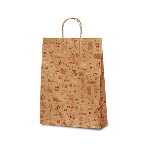 紙手提袋 1847 自動紐手提袋 Tー8 ベアコレクション(レッド) ベルベ