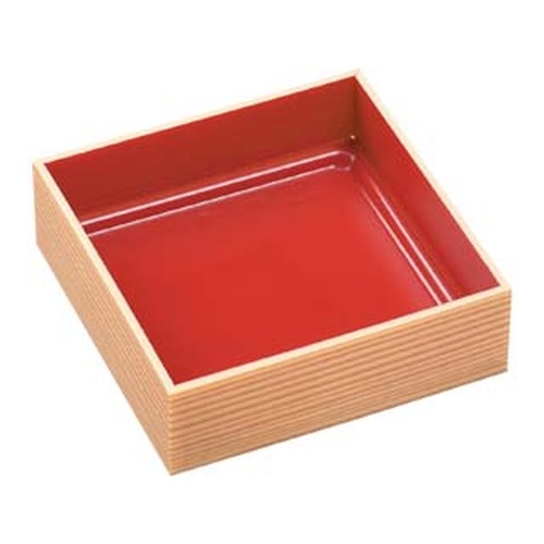 弁当容器 WPS-角133-133(V) 本体 柾目朱 エフピコ