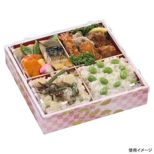 折箱 WPS-角 194-194(V) 市松春扇 エフピコ