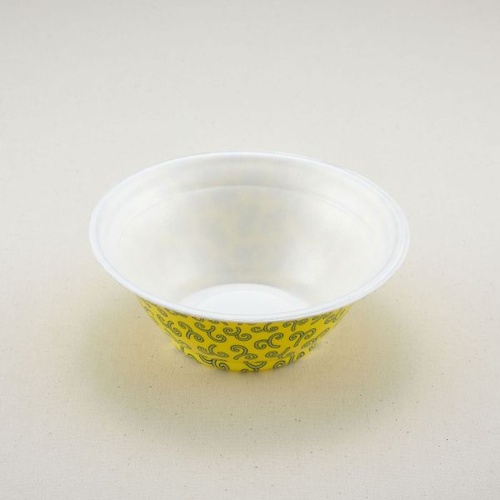 弁当容器 ラーメン 中(本体)黄からくさ 青葉紙業