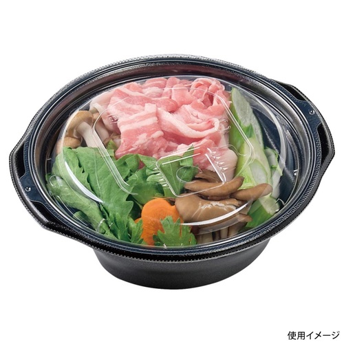 惣菜容器 MFPドリス鍋19-18(58)R 黒W エフピコ