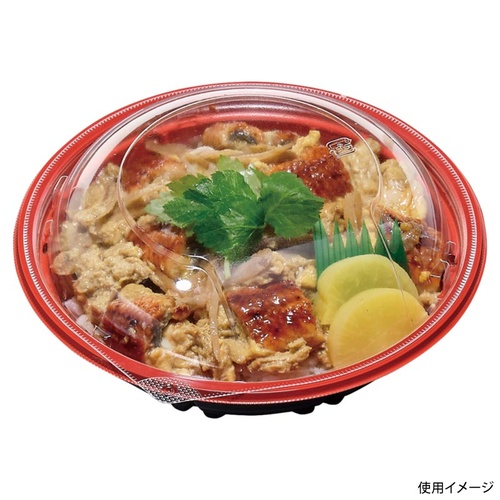 どんぶり容器 MSD新丼 18 本体 赤黒 エフピコ