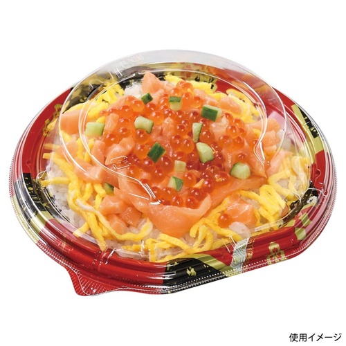 どんぶり容器 MSD半月丼 18-17(40) 花菱赤 エフピコ