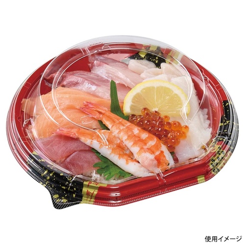 どんぶり容器 MSD半月丼 19-18(40) 花菱赤 エフピコ