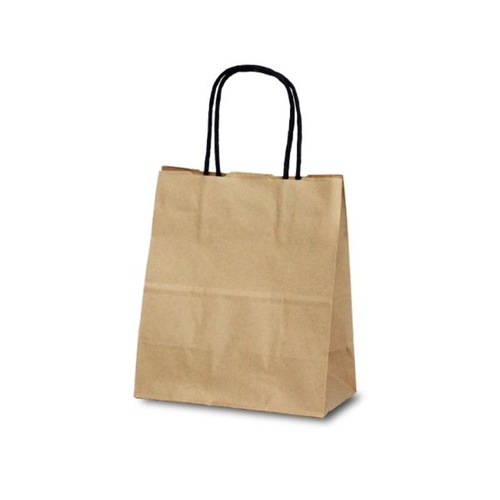 紙手提袋 1128 自動紐手提袋 T-1 茶無地(黒紐) ベルベ