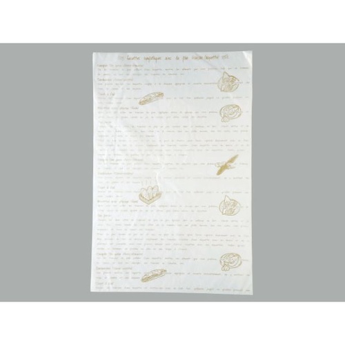 グラシンペーパー(レシピ柄)ベージュ 大阪ポリエチレン販売